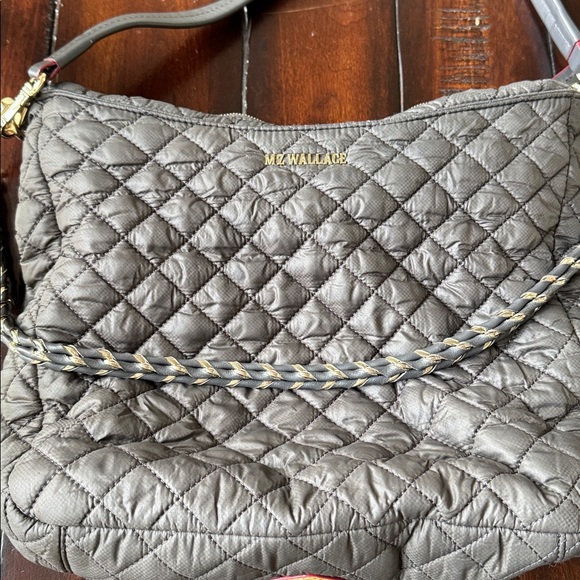 MZ Wallace Quilted Dark Gray Shoulder Bag - Picture 2 of 7